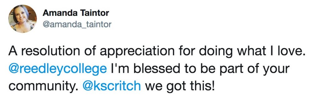 Tweet from Amanda Taintor